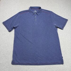 Tommy Bahama Polo Shirt Mens Medium Textured Knit Tencel Performance Stretch